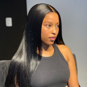 lace front straight human hair wig