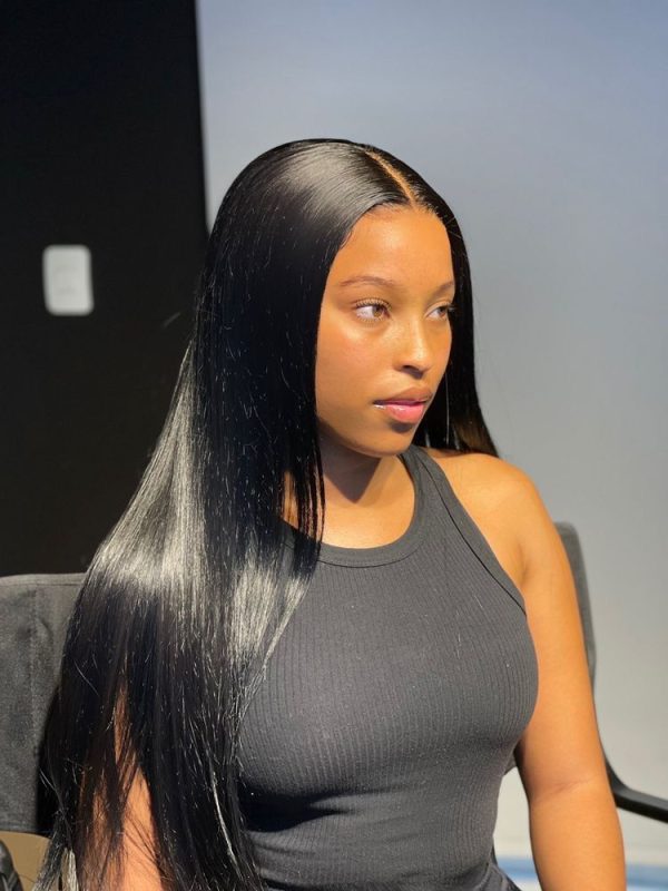 lace front straight human hair wig