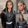 24 inch lily lace front straight human hair wig