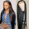 24 inch lily lace front straight human hair wig