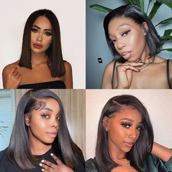 short bob wig 13x4 lace front human hair wigs for women transparent lace bob wig straight 13x4 lace frontal human hair wigs 180% density