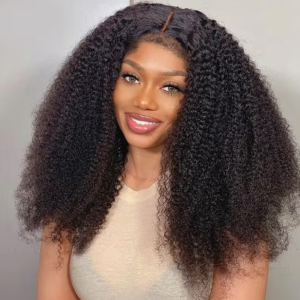 18 Inch Brazilian Afro Human Hair Lace Front Wig – 200% Density Glueless Wig
